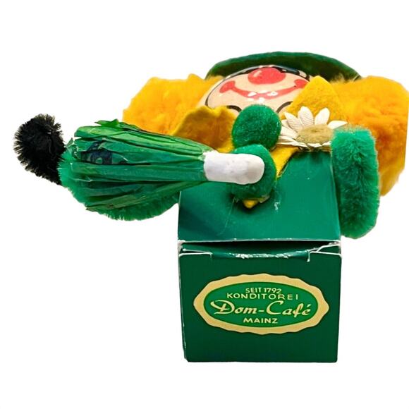 Dom Cafe Mainz Germany DECOUPAGE CLOWN BOX Irish Green Umbrella 1792 Cake Shop - Picture 2 of 4